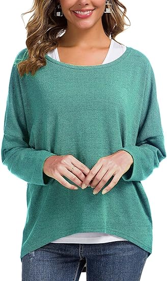 Photo 1 of (3XL) UGET Women's Oversized Baggy Tops Loose Fitting Pullover Casual Blouse T-Shirt Sweater Batwing Sleeve- 3XL
