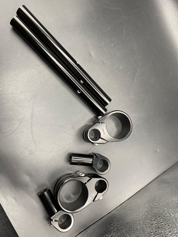 Photo 2 of 41mm Clip on Handlebars 1" Riser fit 41mm Fork Tube 7/8" Motorcycle bars, 41 mm Clip ons Handlebar CNC Black
