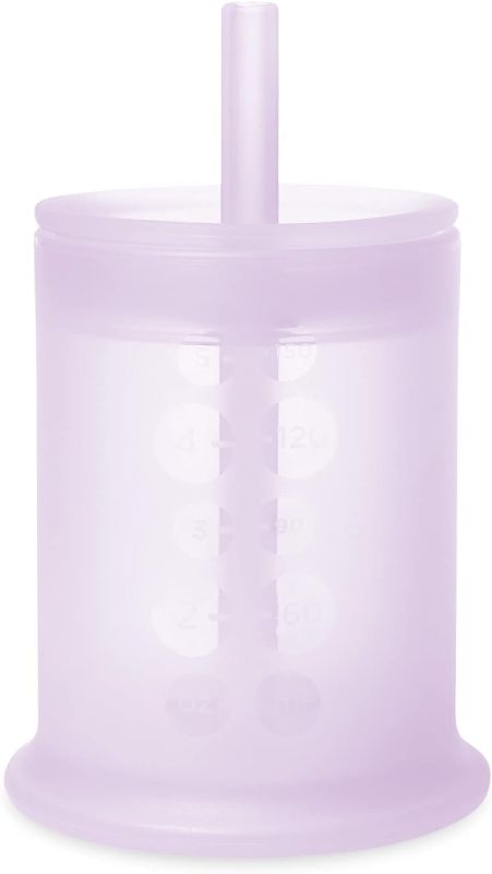 Photo 1 of Olababy Silicone Training Cup with Straw Lid | Babies Water Drinking Cup | 6+ Mo Infant To 12-18 Months Toddler | Sippy Cup For Kids & Smoothie Cup | Baby Led Weaning (Lilac, 5 oz)
