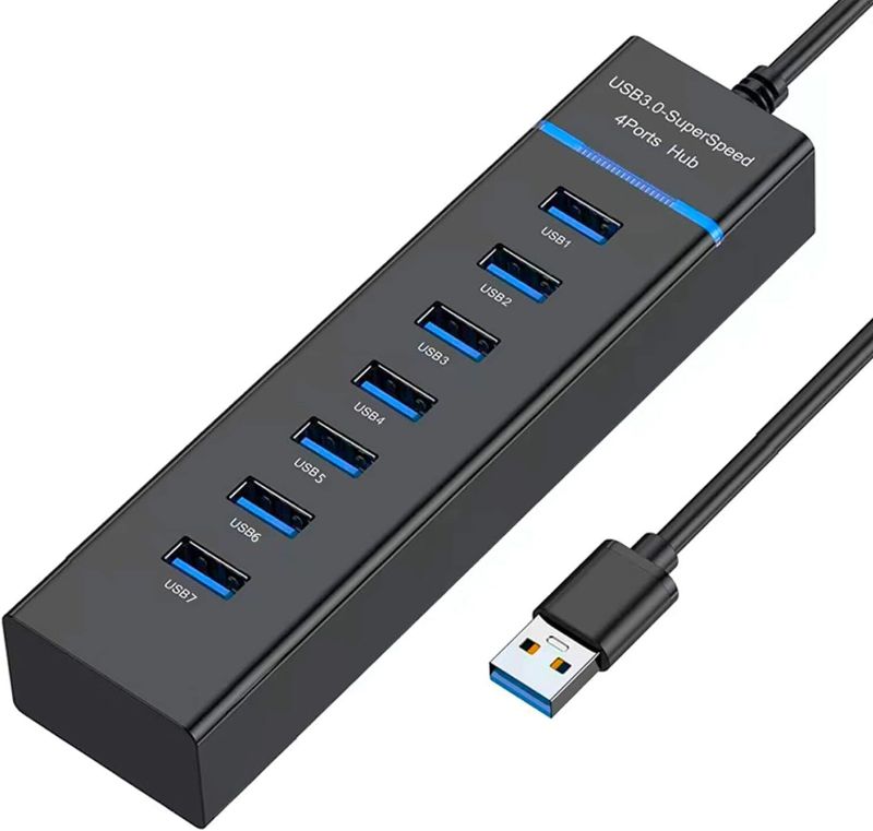 Photo 1 of USB Hub 3.0, VIENON 7-Port USB Data Hub Splitter for Laptop, PC, MacBook, Mac Pro, Mac Mini, iMac, Surface Pro and More USB Devices

