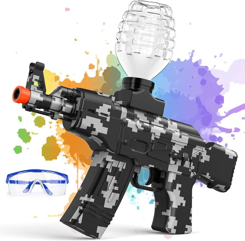Photo 1 of Anstoy Splat Gun Electric with Gel Ball Blaster AEG AKM-47 Splatter Ball Blaster for Outdoor Activities-Fighting Shooting Team Game, Ages 14+(Black)
