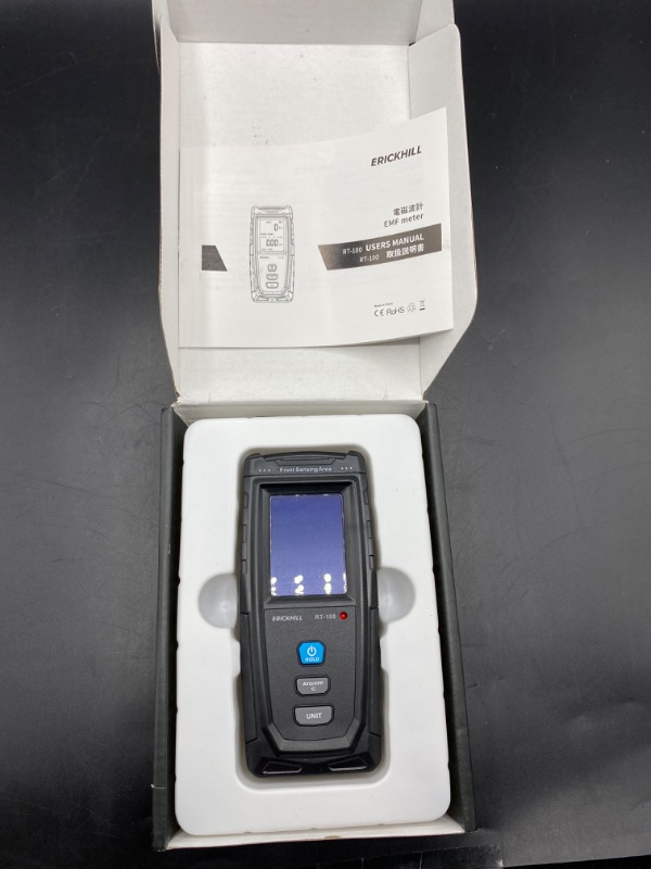 Photo 2 of ERICKHILL EMF Meter, Rechargeable Digital Electromagnetic Field Radiation Detector Hand-held Digital LCD EMF Detector, Great Tester for Home EMF Inspections, Office, Outdoor and Ghost Hunting

