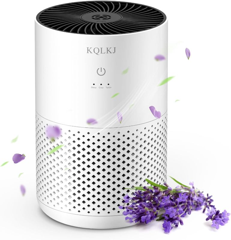 Photo 1 of 20dB Air Purifiers for Bedroom Home, HEPA 13 Air Purifier With Aromatherapy for Better Sleep, Air Cleaner Filter 99.99% Smoke, Allergies, Pet Dander, Odor, Dust, Office, Desktop (White air purifier)
