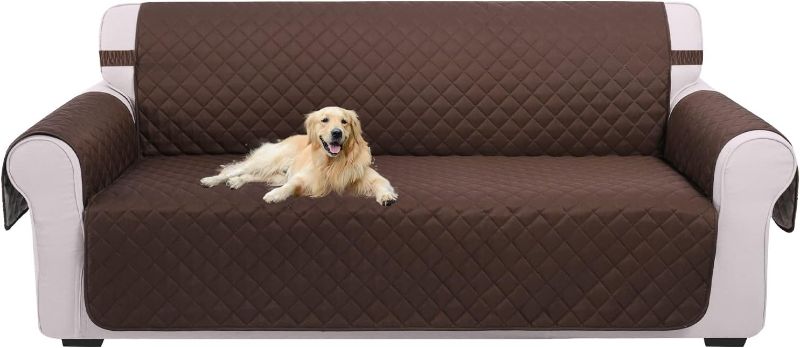 Photo 1 of U-NICE HOME Reversible Sofa Cover Couch Cover for Dogs with Elastic Straps Water Resistant Furniture Protector for Pets Couch Cover for 3 Cushion Couch (Sofa, Coffee/Beige)
