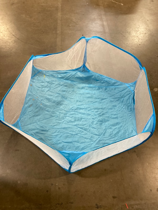 Photo 2 of Small Animals C&C Cage Tent, Breathable & Transparent Pet Playpen Pop Open Outdoor/Indoor Exercise Fence, Portable Yard Fence for Guinea Pig, Rabbits, Hamster, Chinchillas and Hedgehogs (Blue)
see comments