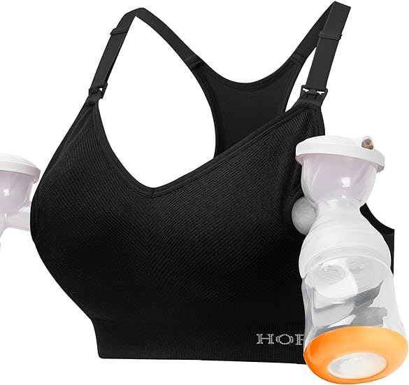 Photo 1 of (L) HOFISH Support All in One Hands Free Pumping Bra Padded Maternity & Nursing Bras Wearable Breast Pump Bra- large