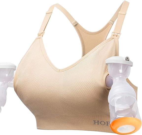 Photo 1 of (L) HOFISH Support All in One Hands Free Pumping Bra Padded Maternity & Nursing Bras Wearable Breast Pump Bra- large
