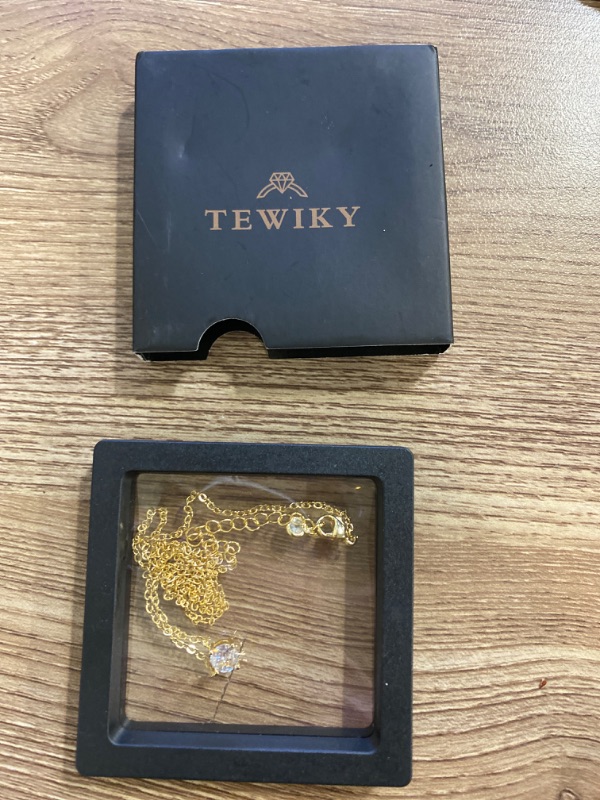 Photo 2 of Tewiky Diamond Pendant Necklace for Women? Dainty Gold Layered Necklaces 14k Gold Plated Stacked Cuban Paperclip Chain Choker Necklaces Aesthetic Simple Gold Necklace Jewelry Gifts for Women Girls

