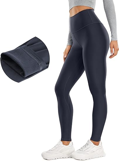Photo 1 of (XS) CRZ YOGA Thermal Fleece Lined Leggings Women 28'' - Winter Warm Workout Hiking Pants High Waisted Yoga Tights Full Length- XS