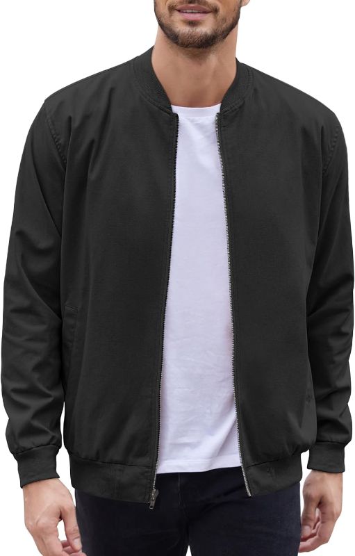 Photo 1 of (XL) COOFANDY Men's Cotton Bomber Jacket Lightweight Flight Jackets Casual Softshell Varisty Jacket- XL