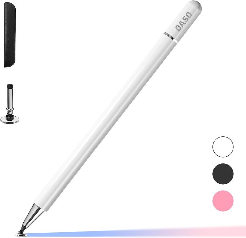 Photo 1 of OASO Stylus Pen for Touch Screens, Disc Tip & Magnet Cap Styli Pencil Compatible with Apple iPad pro/iPad 6/7/8/9/iPhone/Samsung Galaxy Tab A7/S7/Fire HD 7/8/10 Plus Tablet/All Touch Devices
