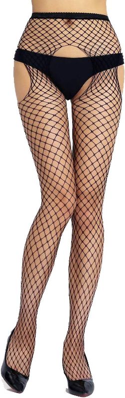 Photo 1 of (One Size Fits All)  Confonze Fishnet Stockings Womens High Waist Tights Sexy Sheer Mesh Pantyhose
