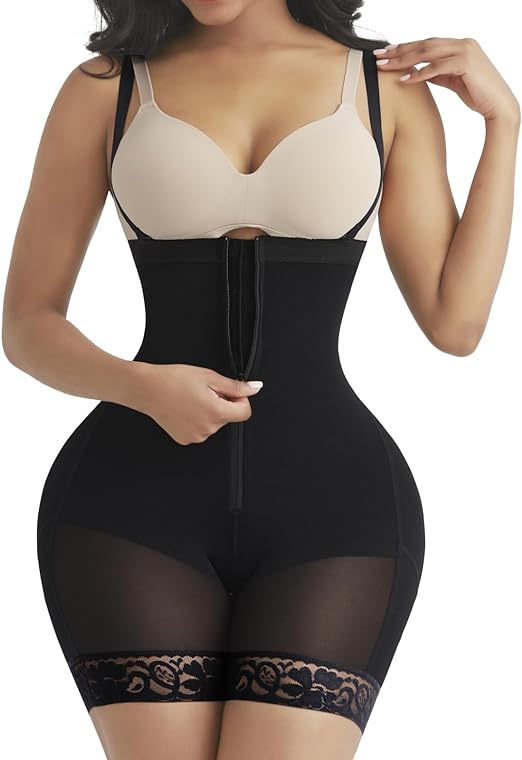 Photo 1 of (M) SHAPELLX Fajas Colombianas Shapewear for Women Tummy Control Plus Size Postpartum Body Shaper Butt Lifting Bodysuit- medium