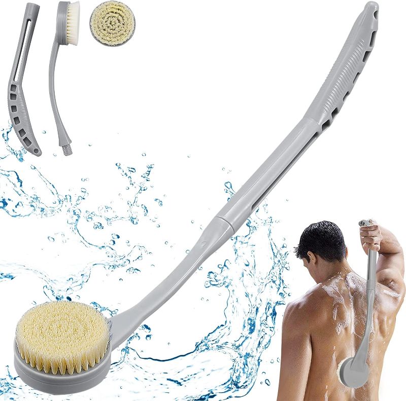 Photo 1 of Back Brush Long Handle for Shower, 20.5” Back Bath Brush for Shower, Back Scrubber, Exfoliation and Improved Skin Health for Elderly with Limited Arm Movement, Disabled, Pregnant Women
