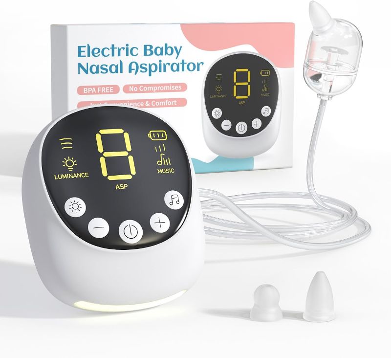Photo 1 of Nasal Aspirator for Baby, Hospital Grade, Electric Baby Nose Sucker with Adjustable 9 Levels Suction, Rechargeable with Night Light and Nursery Rhyme

