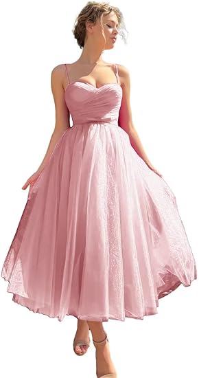 Photo 1 of Sevintage strapless Tulle Prom Dress Tea Length Formal Party Evening Dress - small
