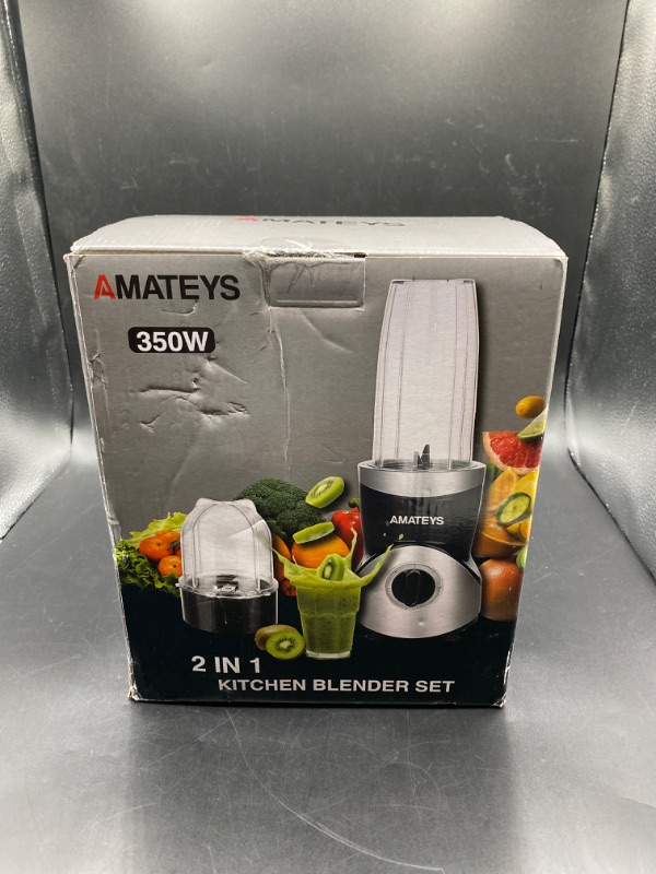 Photo 1 of Personal Blender for Shakes and Smoothies,Professional Kitchen Blender with Blending & Grinding Blades, Portable Coffee Grinder with 24/10 OZ Travel Bottles, Adjustable Speeds Juice Blender
