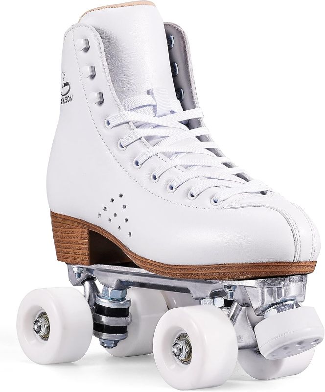 Photo 1 of Size 8 - PAPAISON Roller Skates for Women and Men, Deluxe 2 Layer Microfiber Leather Double Row-Classic Roller Skates for Girls, Professional Outdoor Indoor Quad-Skates for Kids & Adults…
size 8 womens