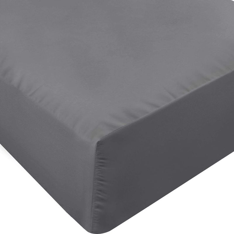 Photo 1 of Utopia Bedding Queen Fitted Sheet - Bottom Sheet - Deep Pocket - Soft Microfiber -Shrinkage and Fade Resistant-Easy Care -1 Fitted Sheet Only (Grey)
