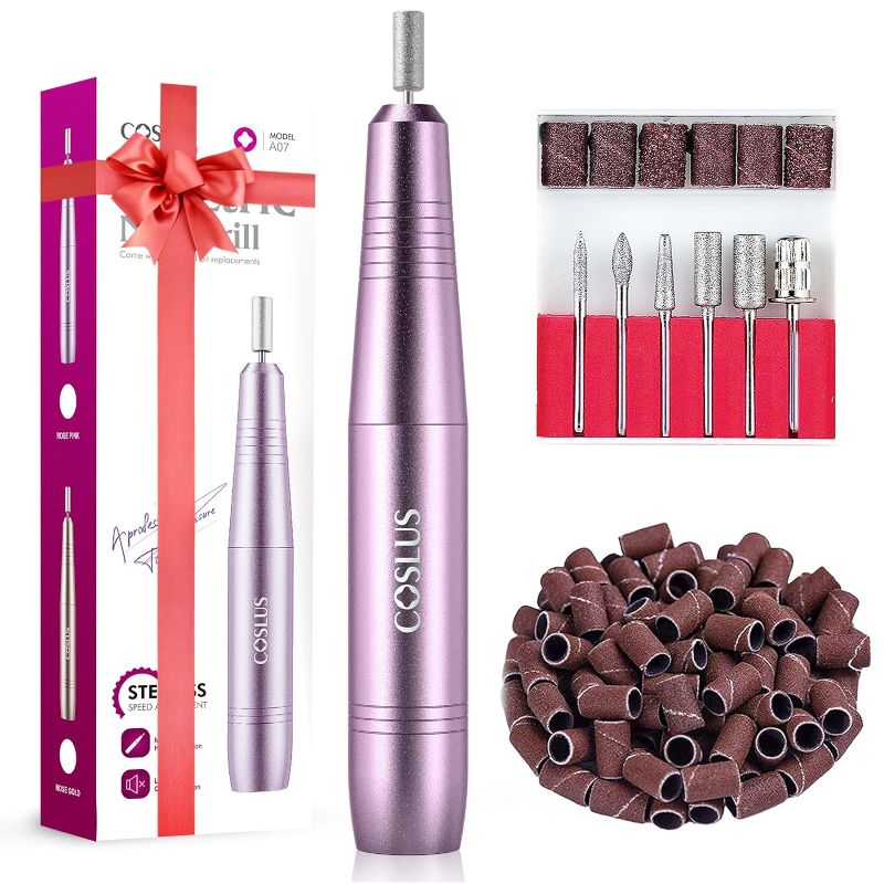 Photo 1 of COSLUS Electric Nail Drill File Professional: for Acrylic Gel Dip Powder Nails Portable Nail Drill Machine Kit Manicure Pedicure Tools Polishing Set with Nail Drill Bits Sanding Bands
