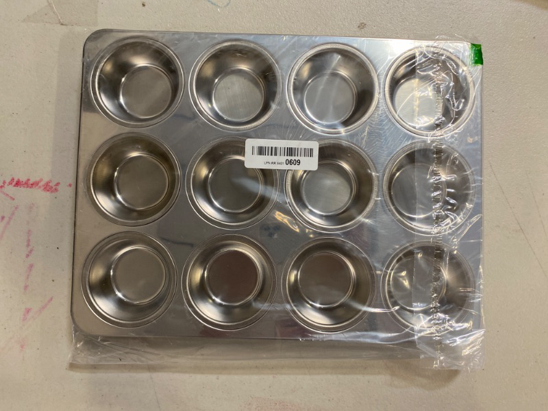 Photo 2 of TeamFar 12-Cup Muffin Pan, Stainless Steel Cupcake Pans Muffin Tin Set for Oven Baking Mini Brownies Quiches Tarts, Non Toxic & Regular Size, Dishwasher Safe – Set of 2
