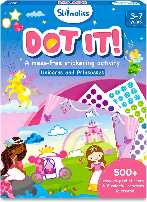 Photo 1 of Skillmatics Art Activity - Dot It Unicorns & Princesses, No Mess Sticker Art for Kids, Craft Kits, DIY Activity, Gifts for Boys & Girls Ages 3, 4, 5, 6, 7, Travel Toys
