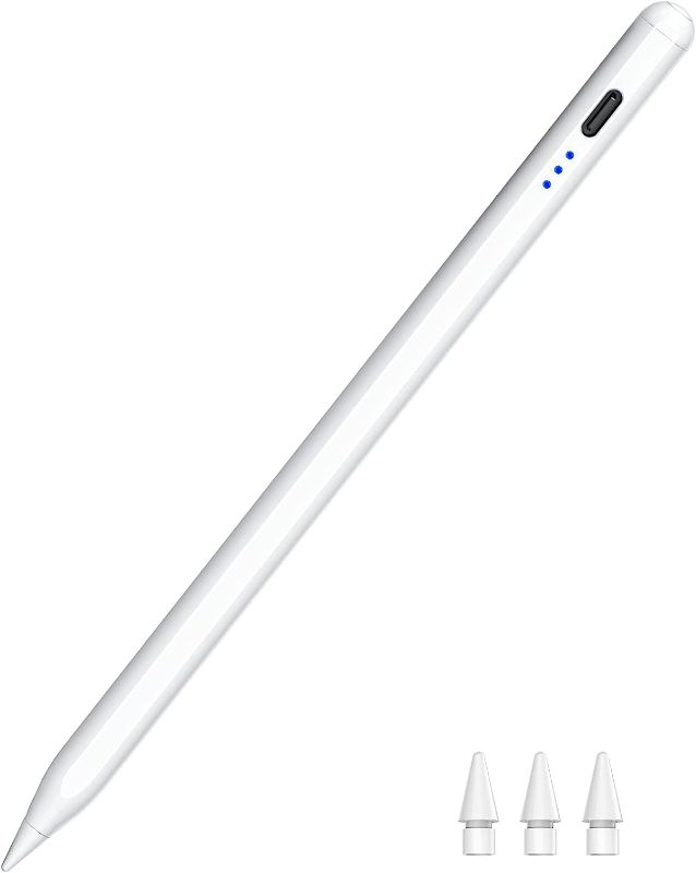 Photo 1 of Stylus Pen for iPad 2018-2023, Fast Charging Pencil (1st Generation) with Tilt Sensitivity & Palm Rejection, Magnetic Pen for iPad Air 3/4/5, iPad Mini 5/6, iPad 6/7/8/9/10, iPad Pro 11"/12.9"
