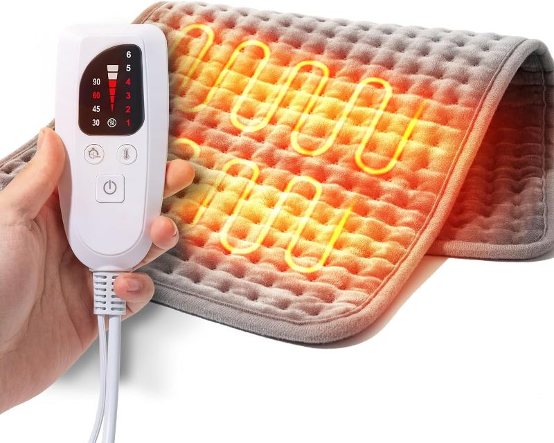Photo 1 of Heating Pad for Back Pain Cramps Relief,Electric Heating Pad for Neck and Shoulder,XL Heating Pad with Auto Shut Off,6 Heat Settings,Machine Washable,Gifts for Women, 12" x 24"
