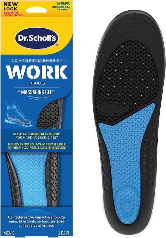Photo 1 of Dr. Scholl's Work All-Day Superior Comfort Insoles (with) Massaging Gel®, Men, 1 Pair, Trim to Fit
