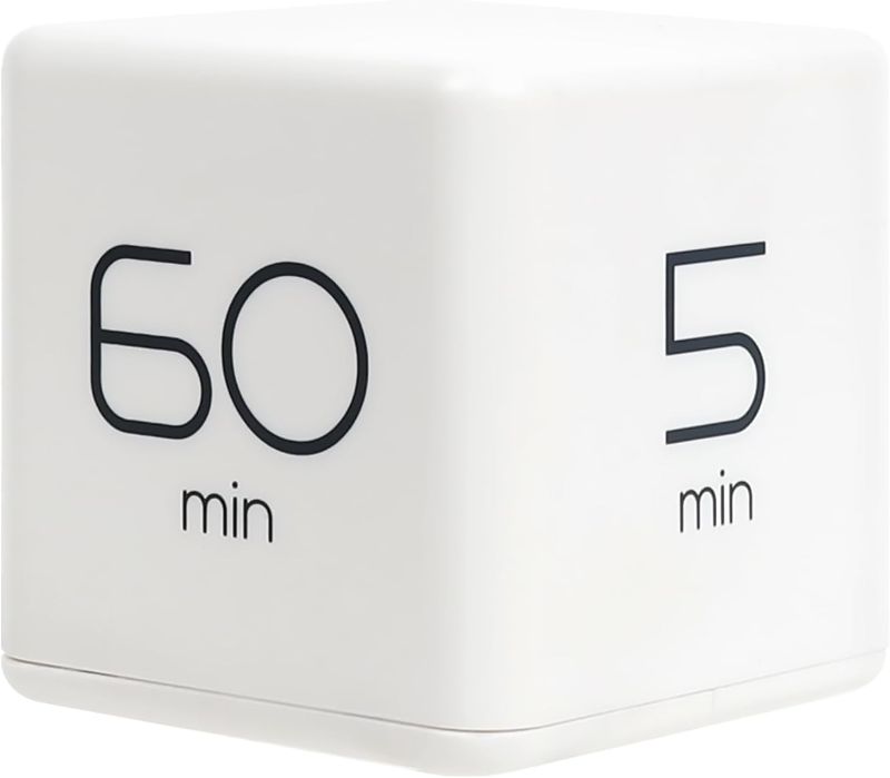 Photo 1 of mooas Cube Timer, Time Management, Kitchen Kids Workout for Studying, Cooking (White)
