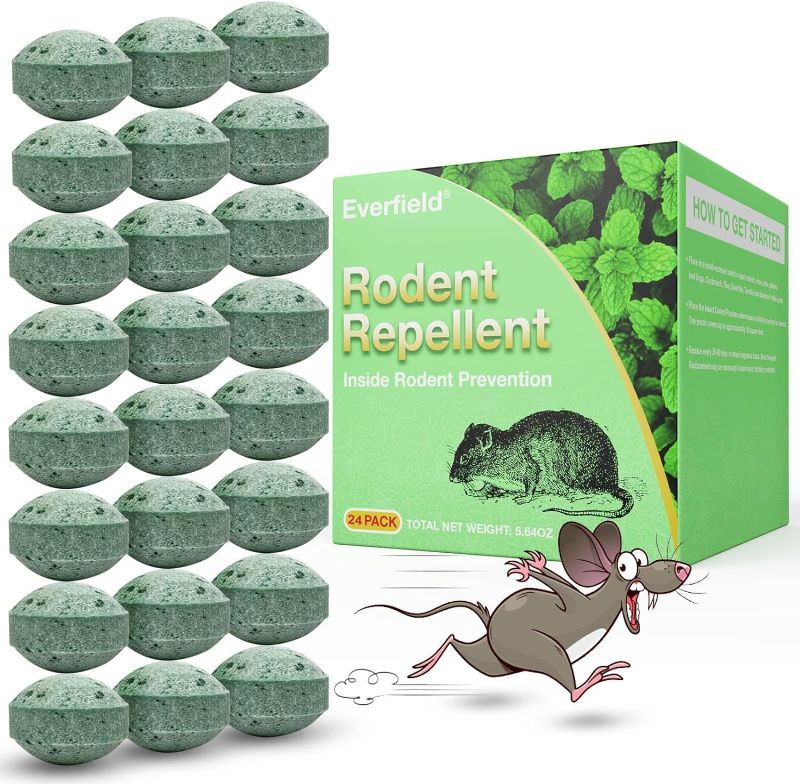 Photo 1 of Mouse Rodent Repellent, 24Pcs Peppermint Oil Moth Balls for Rats Mice Deterrent, Safety for Humans & Pets, Pest Pouches for Roaches, Ant, Bugs, Spiders, Rats, Insect Defense for House
