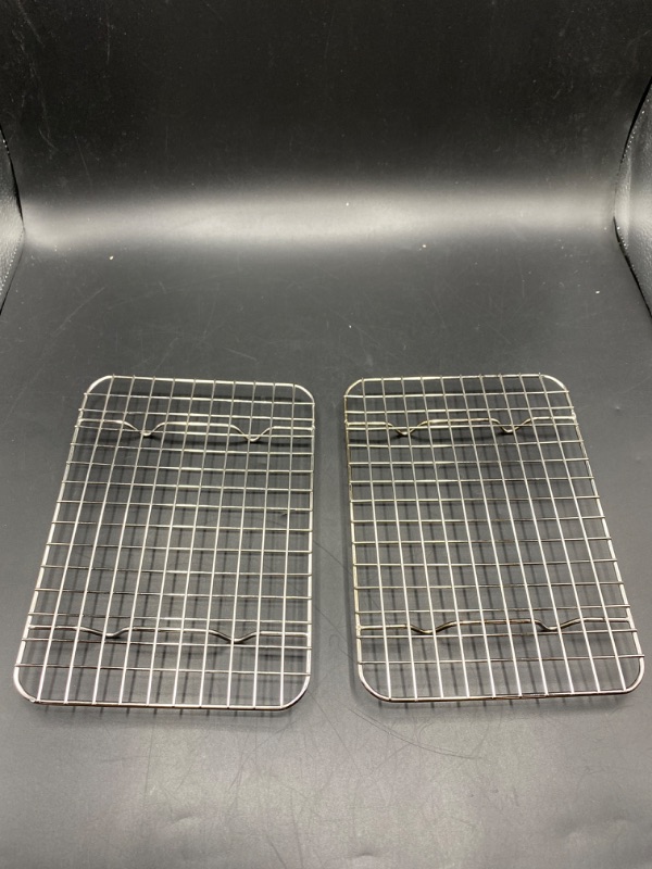 Photo 2 of Homikit 2 Pack Wire Baking Rack, Stainless Steel 12" x 9" Bake Grill Rack for Cooking Roasting Grilling, Mesh Cooling Rack for Cookie Cake Bacon Meat Resting, Oven & Dishwasher Safe
