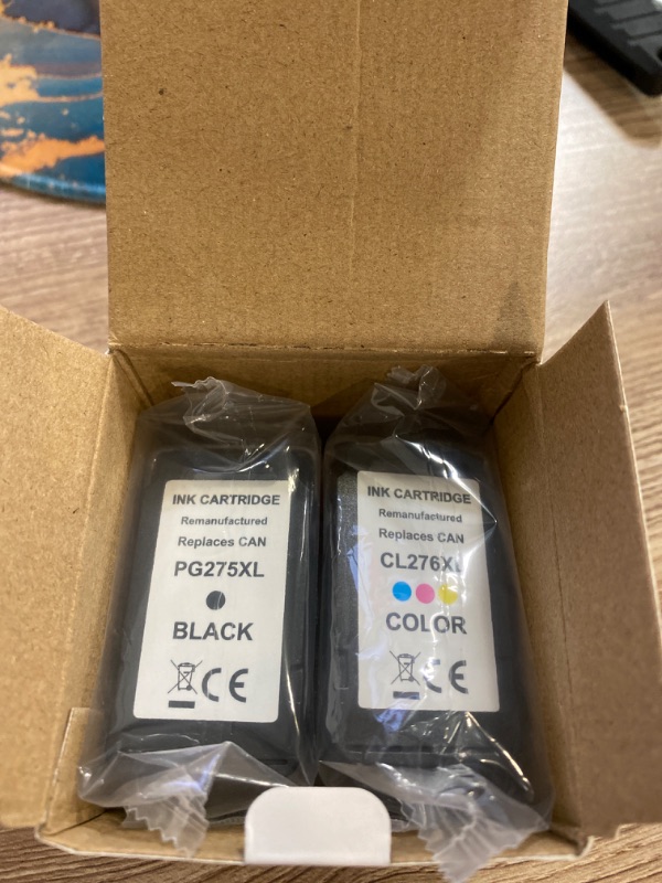 Photo 2 of 275XL 276XL Ink Cartridge Combo Pack Remanufactured for Canon PG-275 CL-276 275XL 276XL Compatible with Canon PIXMA TS3520 TS3522 TS3500 TR4720 TR4722 TR4700 Printers(1 Black, 1 Color)

