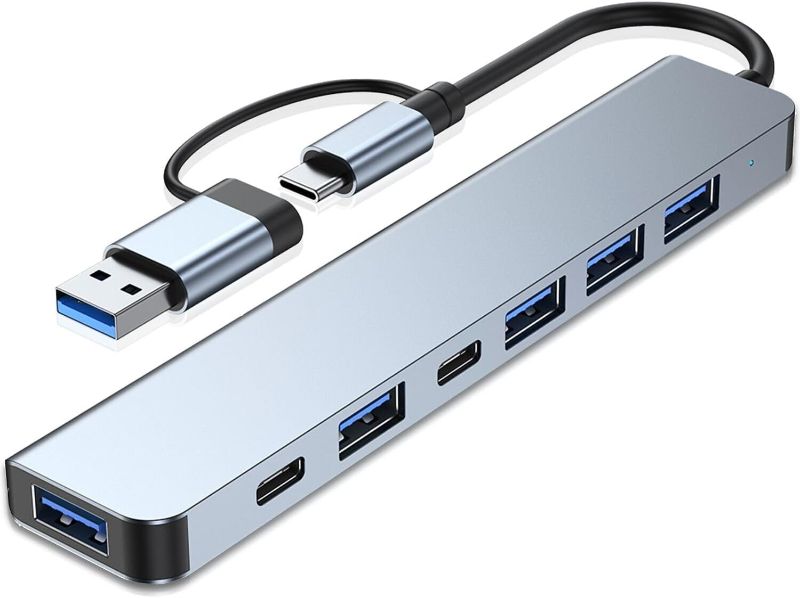 Photo 1 of Aluminum 7 in 1 USB C Hub with USB 3.0, USB 2.0 Ports for MacBook Pro Air and More Devices
