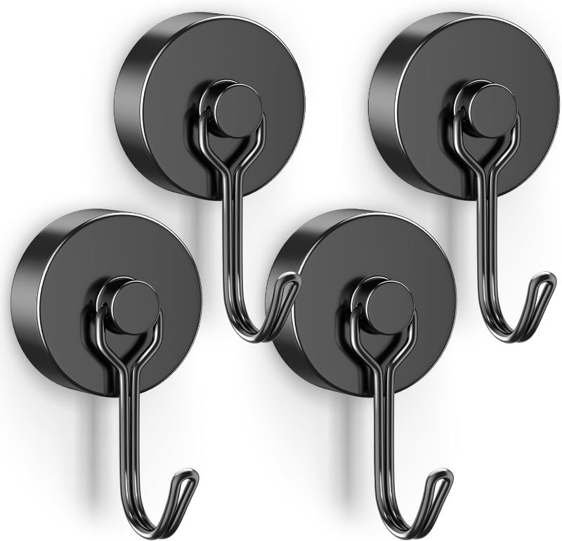 Photo 1 of VNDUEEY 6 Pack 110LBS Magnetic Hooks Heavy Duty Neodymium Magnet Hooks for Hanging, Magnets with Hooks, Strong Swivel Magnetic Hooks for Fridge Classroom Garage Cruise
