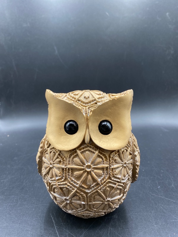 Photo 2 of Owl Statue for Home Decor Owl Figurines Bookshelf Office Decoration Bedroom Living Room TV Stand Decorations Gifts for Owl Lover (Antique Brass)
