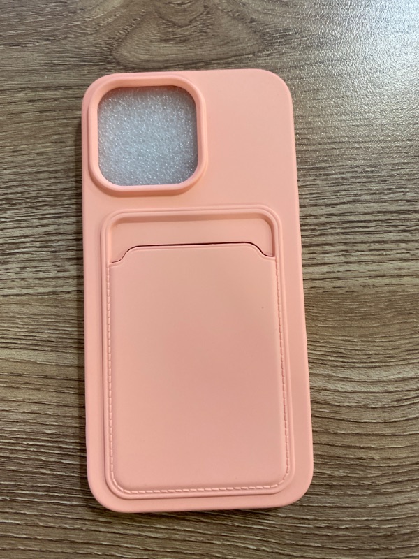 Photo 2 of iPhone 15 Pro Case with Card Holder Slim Fit Durable Protective Card Slot Phone Case for Apple iPhone 15 Pro 6.1" - Pink
