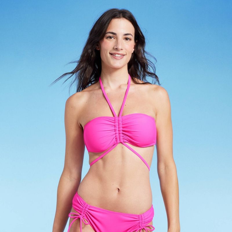 Photo 1 of {S} Women's Strappy Halter Bandeau Bikini Top - Shade & Shore™ Pink