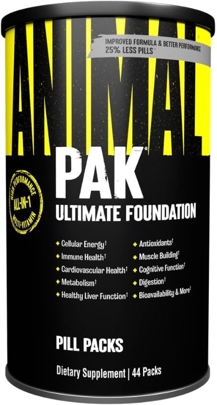 Photo 1 of Animal Pak - Convenient All-in-One Vitamin & Supplement Pack - Zinc, Vitamins C, B, D, Amino Acids and More - Sports Nutrition Performance Mulitvitamin for Women & Men - Updated Version - 44 Count
