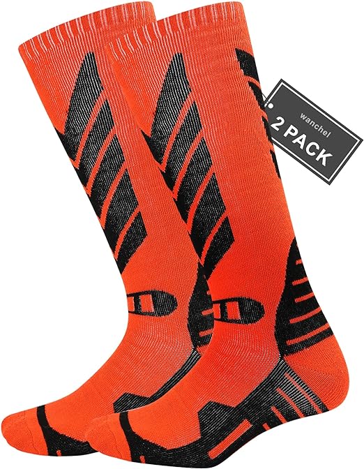 Photo 1 of Size 8 Merino Wool Ski Socks - 2 Pairs Knee High Skiing Socks, Winter Warm Snowboard Thermal Socks
