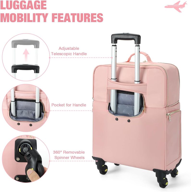 Photo 2 of Softside Expandable Luggage with 4 Spinner Wheels 20" Pink
