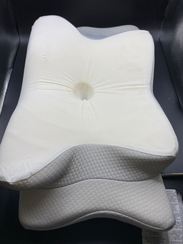 Photo 2 of DONAMA Cervical Pillow for Neck and Shoulder,Contour Memory Foam Pillow,Ergonomic Neck Support Pillow for Side Back Stomach Sleepers with Pillowcase
