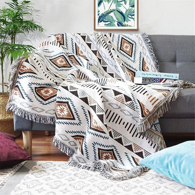 Photo 1 of Lqprom Southwest Throw Blankets Aztec Southwest Throws Cover for Couch Chair Sofa Bed Outdoor Beach Travel 51"x63"
