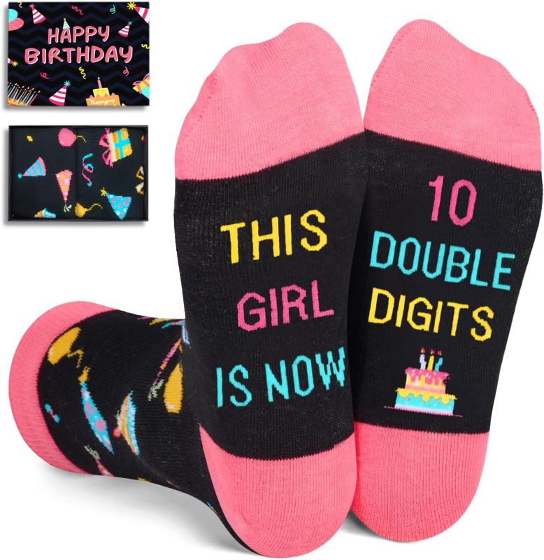 Photo 1 of HAPPYPOP 10 Year Old Girl Gift Ideas, Presents for 10 Year Old Tween Girls, Kid Socks Age 10, Ten 10th Year Old Birthday Gifts
