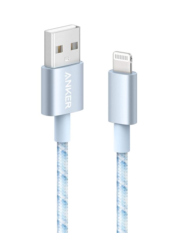 Photo 1 of Anker 3.3ft Lightning Cable, 331 Cable, Premium Nylon USB-A to Lightning Cord, MFi Certified for iPhone Chargers, iPhone SE/Xs/XS Max/XR/X/8 Plus/7/6 Plus, iPad Pro Air 2, and More (Winter Blue)
