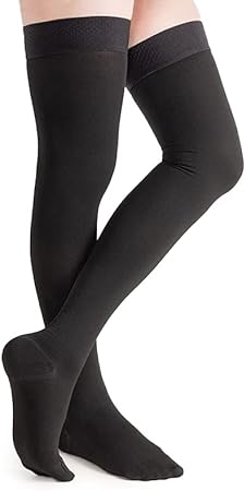 Photo 1 of {S} Thigh High Compression Stockings for Women Men 20-30mmHg, Medical Compression Socks for Women(Black, S)
