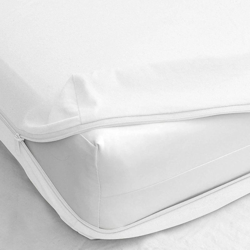 Photo 1 of Zipper Fitted Sheet- Twin Size Zipper Fitted Sheet 6 Inch Deep Pocket - 600 Threadcount 100% Egyptian Cotton Zipper Fitted Sheet (White)
