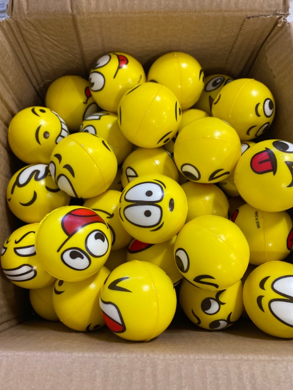 Photo 2 of LovesTown 24 PCS Face Stress Balls, 2.5 Inch Funny Face Squeeze Balls Foam Balls for Hand Wrist Finger Exercise Stress Relief Therapy Squeeze
