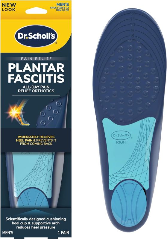 Photo 1 of Dr. Scholl’s® Plantar Fasciitis Pain Relief Orthotic Insoles, Immediately Relieves Pain: Heel, Spurs, Arch Support, Distributes Foot Pressure, Trim to Fit Shoe Inserts: Men's Size 8-13, 1 Pair
