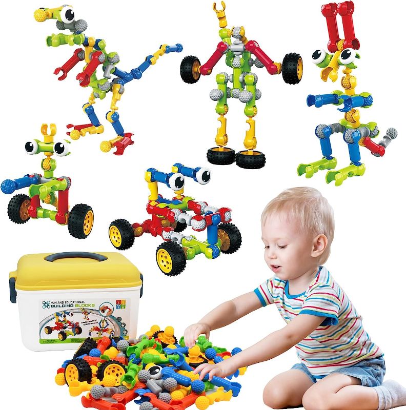 Photo 1 of Huaker Building Toys,109 Piece STEM Toys for Kids Ages 3 4 5 6 7 8 9 10 11 12 Years Old Boys and Girls Christmas Birthday Gifts Children Building Blocks Creative and Educational Kids Toys Projects
